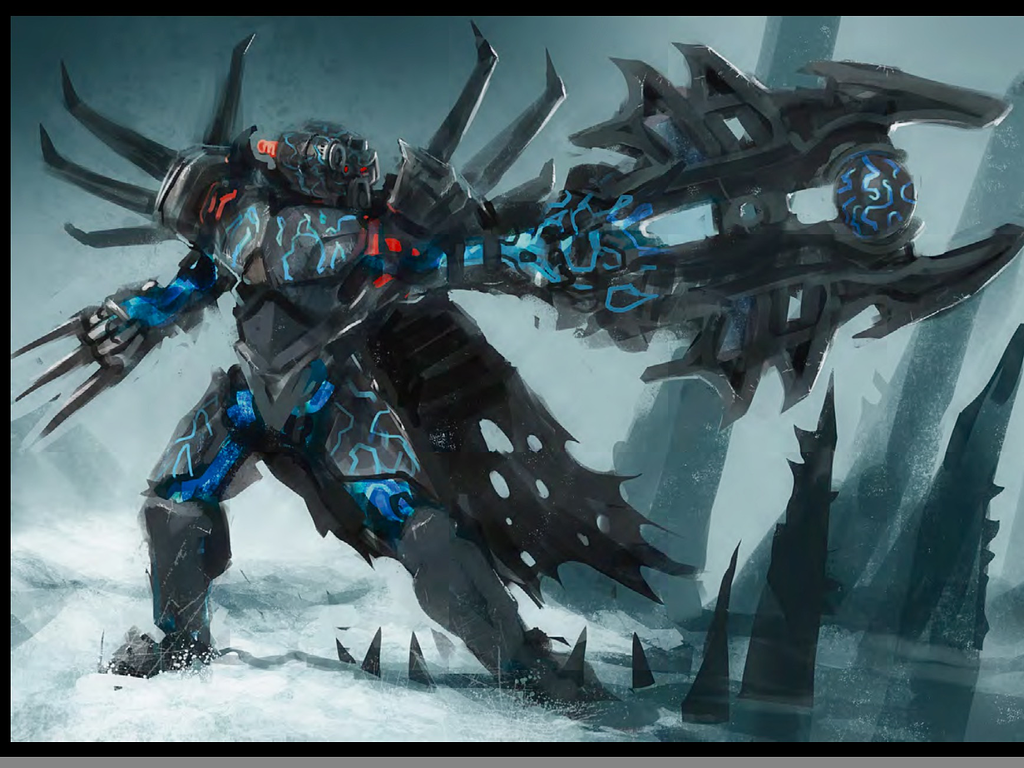 Bionicle concept art; Dark Ice Kopaka.