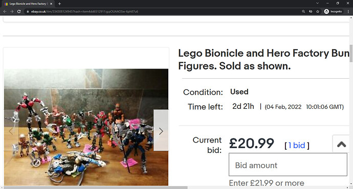 Lego Bionicle and Hero Factory Bundle 14 Figures. Sold as shown. _ eBay - Google Chrome 01_02_2022 12_50_42