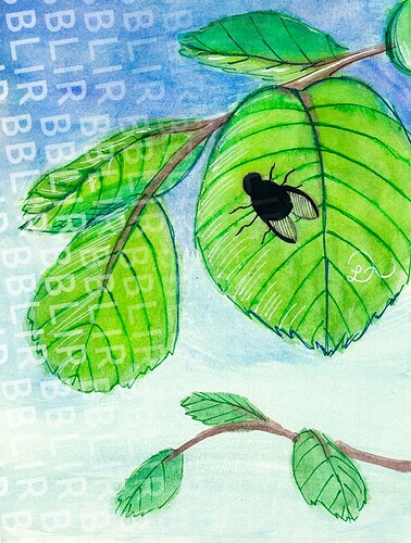 A fly on a leaf.