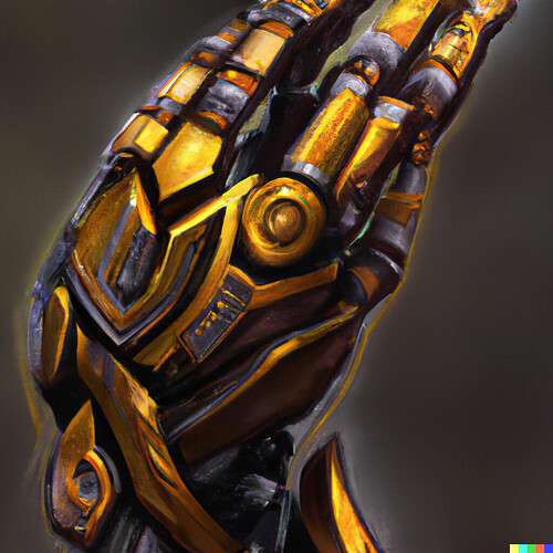 DALL·E 2022-08-25 19.09.17 - Bionicle The Hand of Artakha, realist painting, heroic stance, 4k digital art