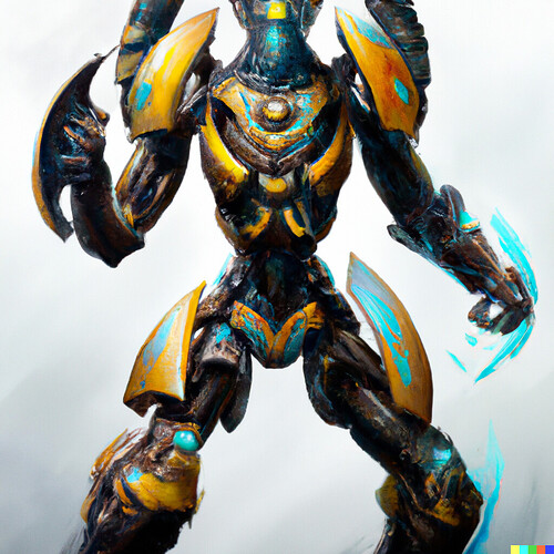 DALL·E 2022-08-25 18.57.54 - Bionicle Matoran Nui, realist painting, heroic stance, 4k digital art