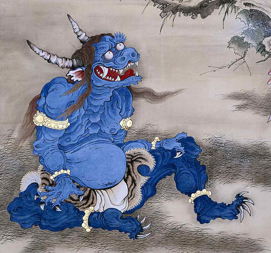 creepy blue oni