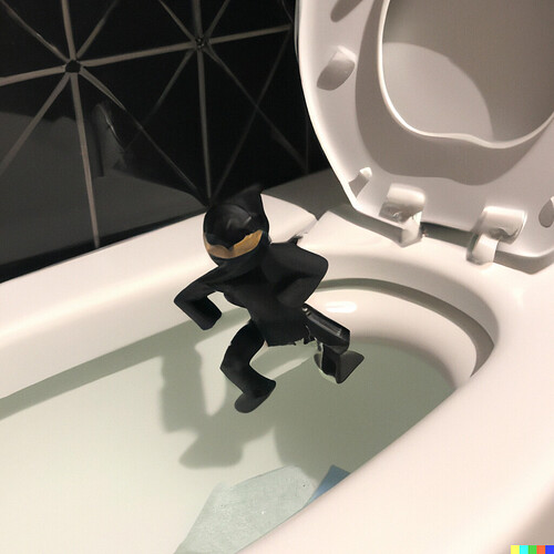 DALL·E 2022-08-06 08.10.04 - ninjago ninja swimming in the toilet