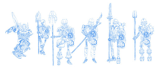 Bionicle Art Canonization Toa Hagah Roughs 2