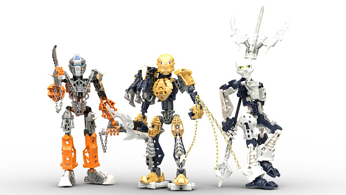 Left to right: Toa Zaria, Toa Orde, and Toa Chiara