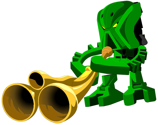 Makani plays with some trumpet like instrument