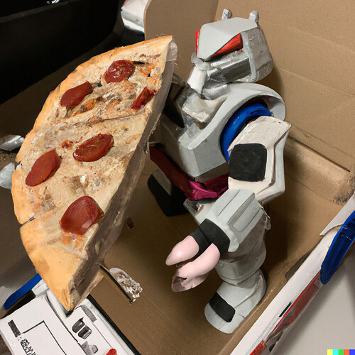DALL·E 2022-08-05 10.04.54 - “Megatron steals a pizza from Walmart”