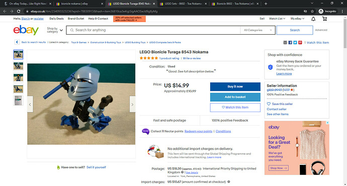 Lego - Bionicle - Toa Nokama - 8602 _ eBay - Google Chrome 11_10_2021 22_36_40