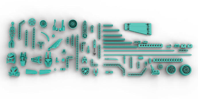 Teal Technic and bionicle bits