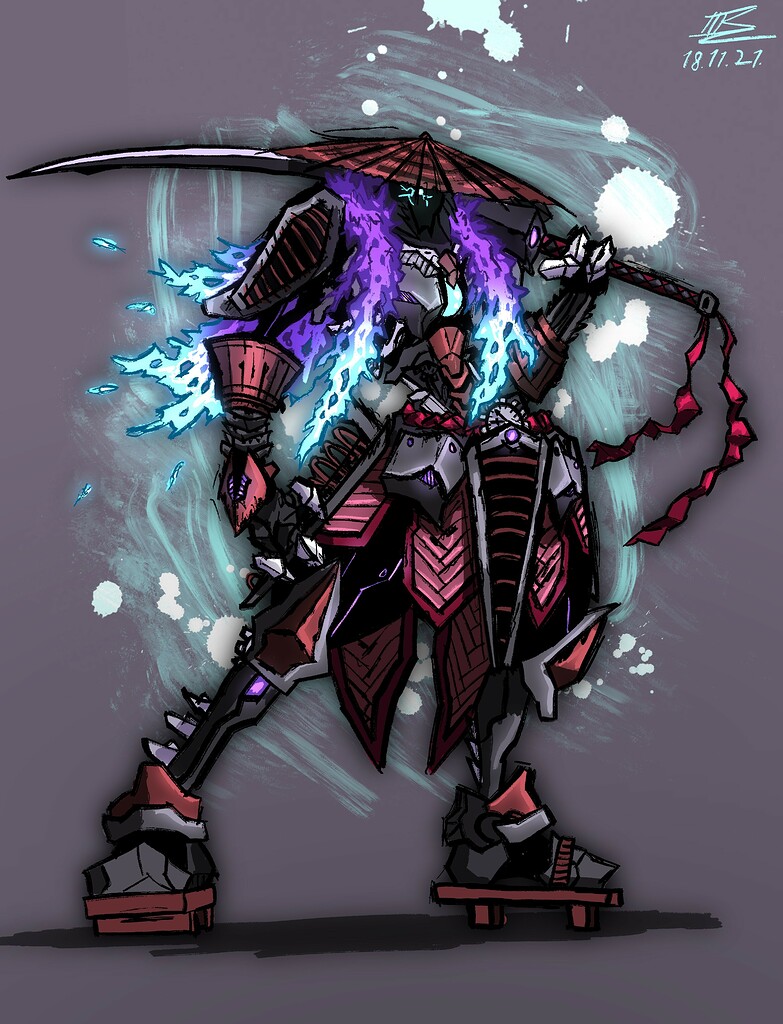 Awhagaro, the Raging Storm (Samurai-inspired Bionicle OC drawing ...