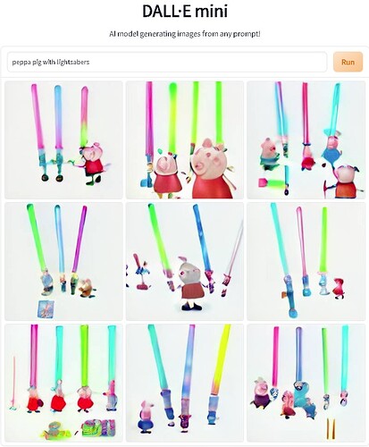 Peppa Pig with lightsabers