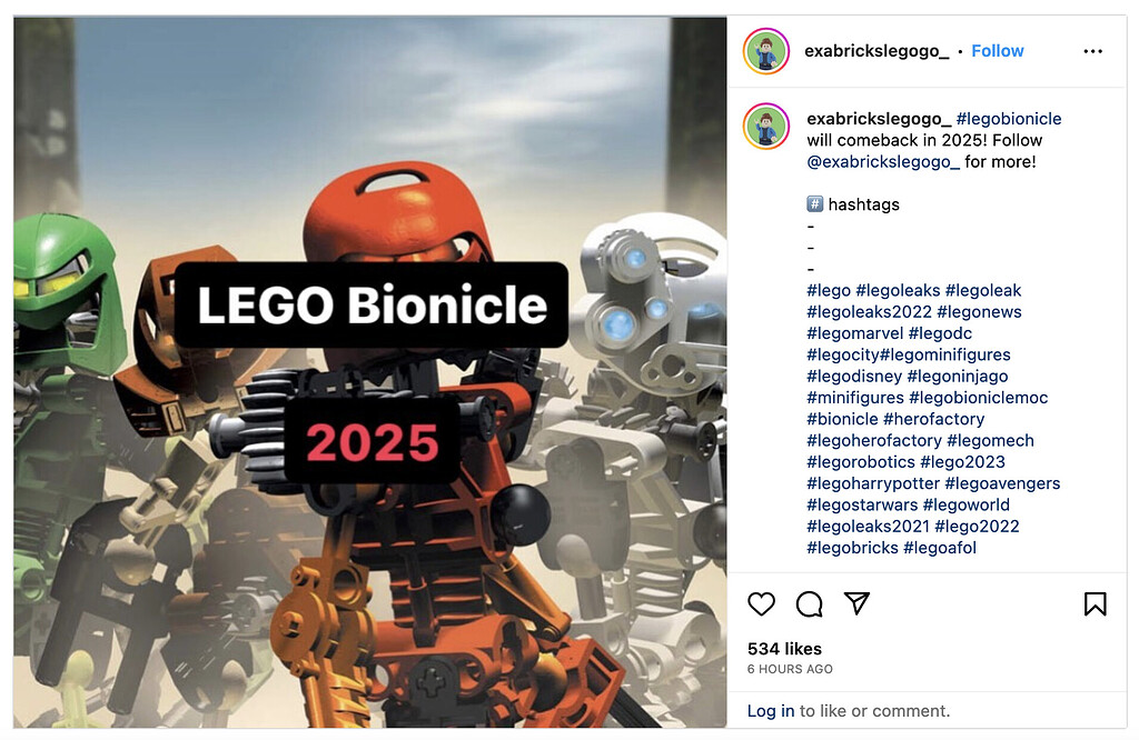 Exabricks "BIONICLE 2025"heading off the hype BIONICLE The TTV