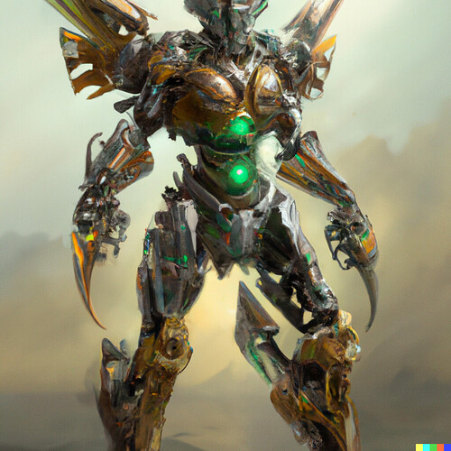 DALL·E 2022-08-25 19.03.26 - Bionicle Mahritoran, realist painting, heroic stance, 4k digital art