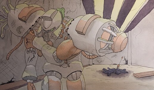 Base coat of watercolours