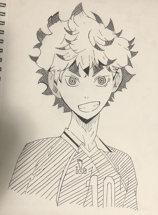 Shoyo Hinata from haikyu/ 7 hours of work/ shading and pencil drawing ...