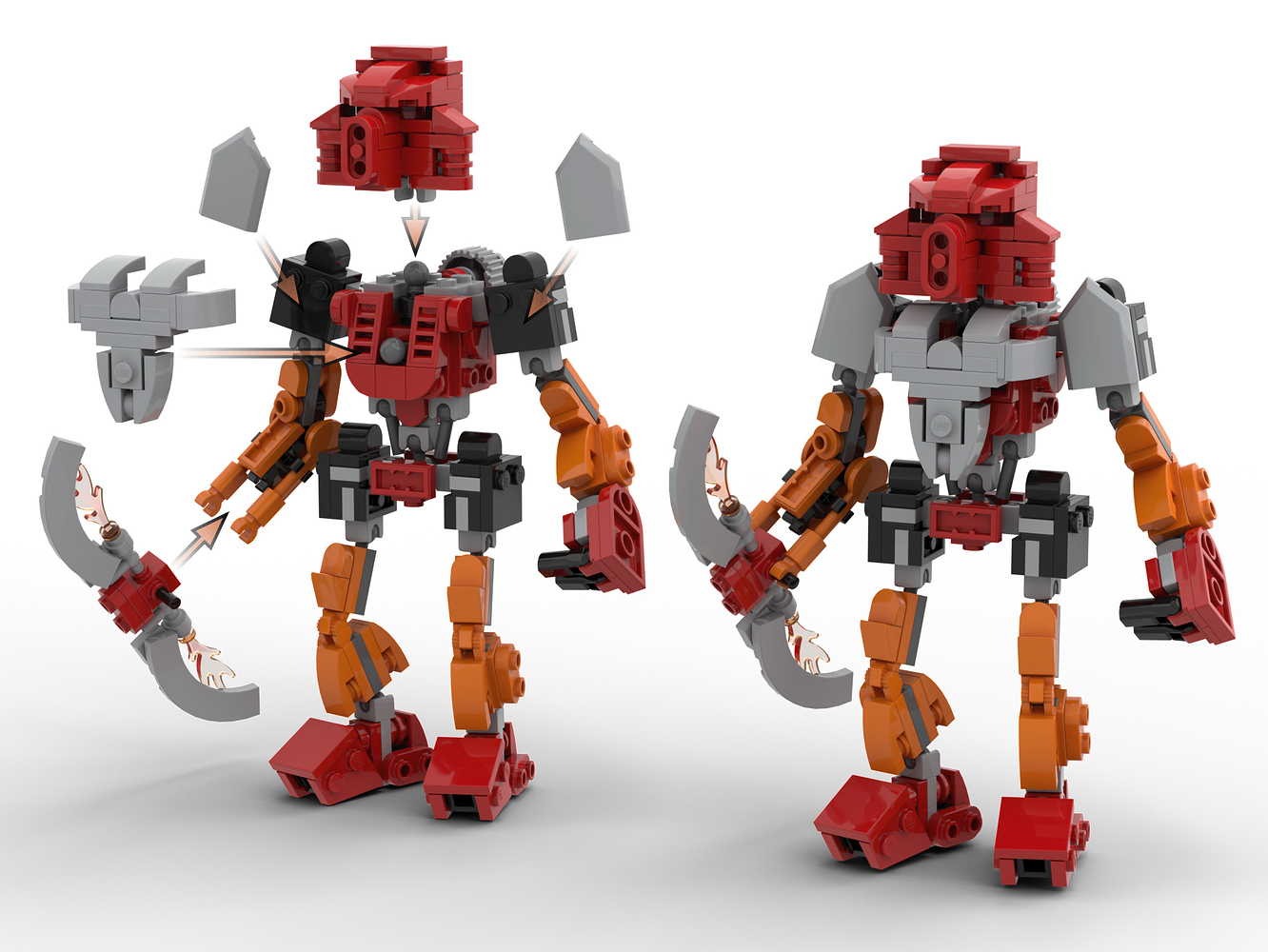 I made Toa Tahu and the MNOG beach/canister entirely out of bricks ...