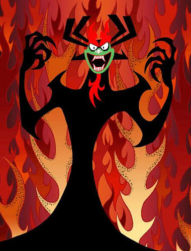 Aku from Samurai Jack, though not described as one and is drastically different from an Oni does have resemblence to one and despite being mostly dark, his appearence is more or less more unique than the ones in Ninjago,